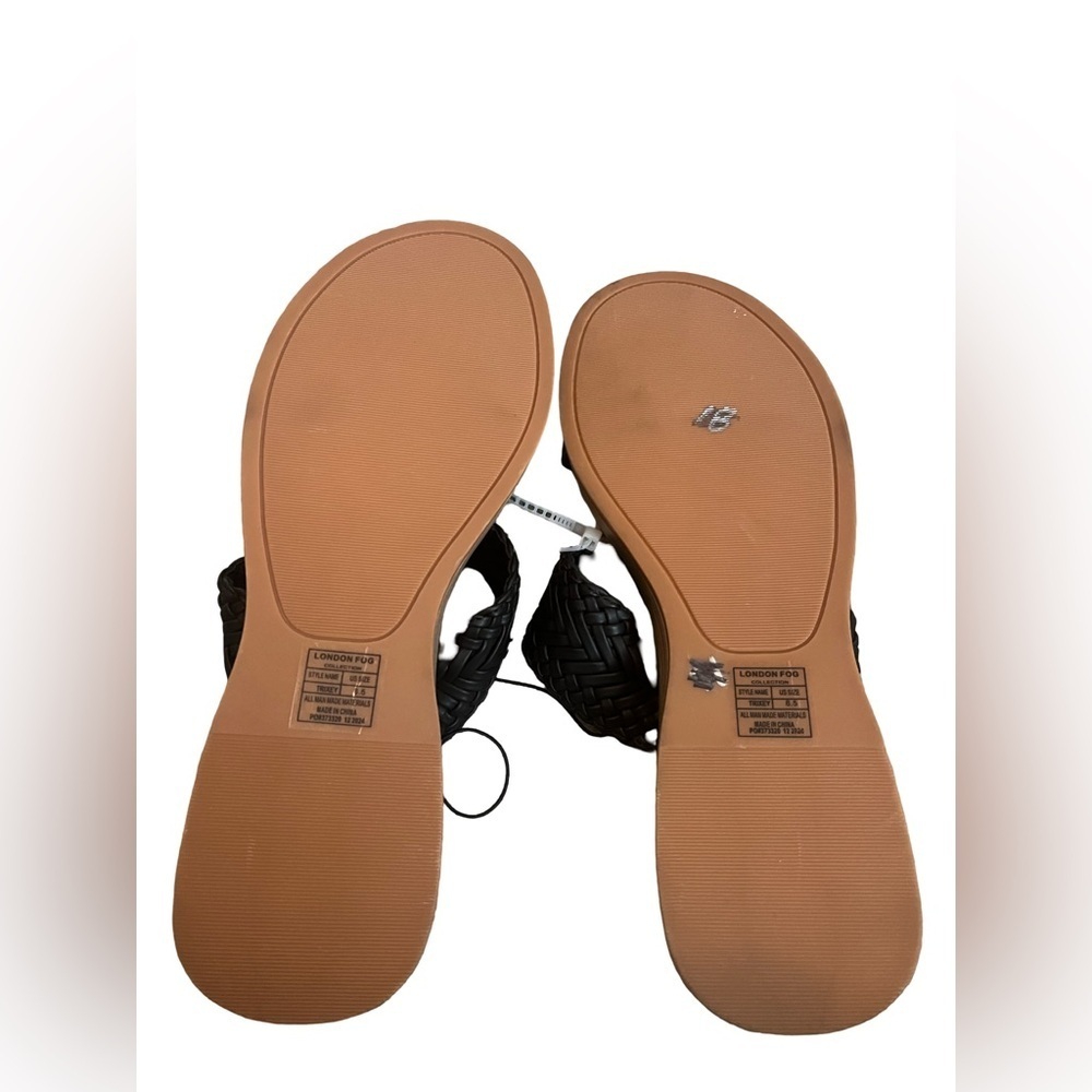 London Fog Black and Tan Trixey Slide Sandals. Size 8.5. NWOT Great Condition. - Picture 7 of 7